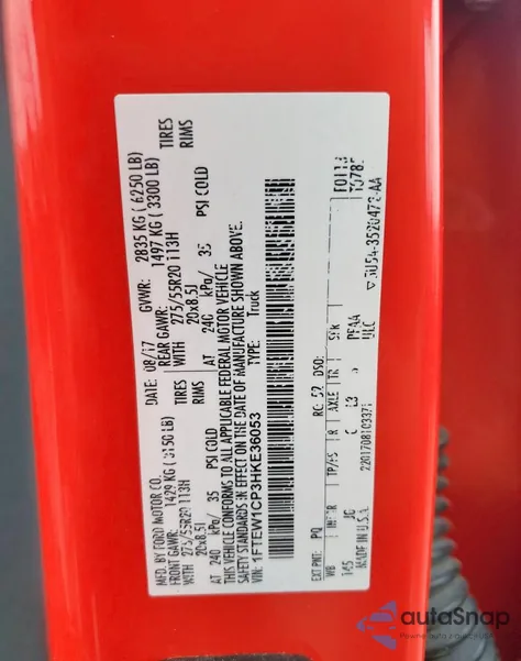 2017 Ford F150 Supercrew from USA, damaged, VIN 1FTEW1CP3HKE36053